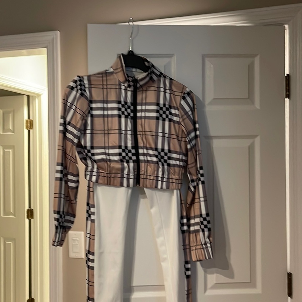 Pants and crop top jacket